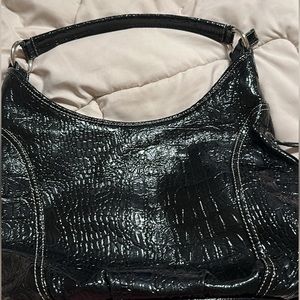 Alfred Dunner | Black Animal Print | Large Shoulder Bag